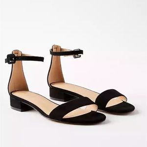 Loft Black Ankle Strap Sandals Size 8